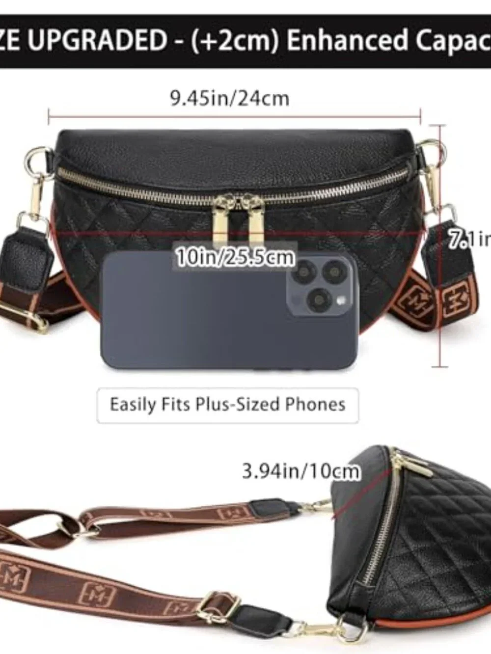 Genuine Leather Crossbody Sling Bag Anti Theft Travel Fanny Pack